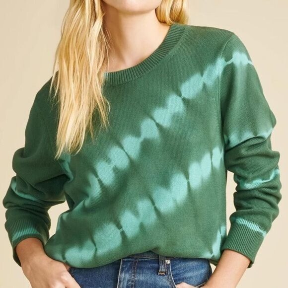 Veronica Beard Sweater Nikasha Green Tie Dye Knit Pullover Crewneck Sz S - Picture 1 of 8